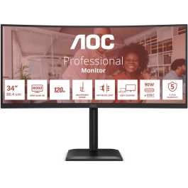 AOC Monitor Curvo CU34E4CV de 34" UltraWide Quad HD 3440x1440, 120Hz, 4ms, HDR10, 2xHDMI, DP, 2xUSB-C (90W) Precio: 417.571. SKU: B1E6SK35XS