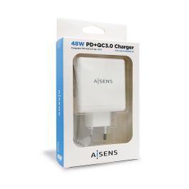 Cargador USB Pared Aisens ASCH-2PD30QC-W 48 W Blanco USB-C (1 unidad)