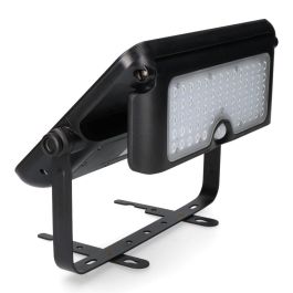 Edm Aplique Multifuncional LED Solar 10W 1150lm Luz Fría 6000K Negro con Sensor de Presencia y Crepuscular IP65 27.5x19.6cm