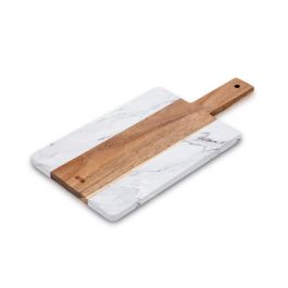Quttin Tabla de Cortar de Acacia y Mármol, 30 x 14 cm (12 Unidades)