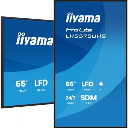 IIYAMA LH5575UHS-B2AG Pantalla plana 55" 4K Ultra HD LCD IPS 3xHDMI DP 2xUSB Wifi Android 11 para señalización digital 24/7 Precio: 1089.49999983. SKU: B19E7W9LSS