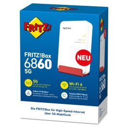 AVM Fritz!Box 6860 5G Router | Router Móvil 5G, Wi-Fi 6, Gigabit Ethernet, Blanco