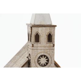 DKD Home Decor Decoracion Navidad Iglesia Madera Led Marron 13.5 x 21 x 13.5 cm (2 Unidades)