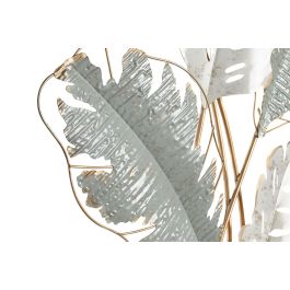 DKD Home Decor Decoración de Pared Moderna Verde Menta Blanco Metal Hojas 57 x 103 x 5.7 cm