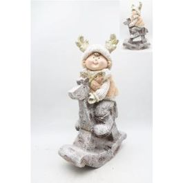 Figura Navidad Fantasia DKD Home Decor Rosa Dorado 18.5 x 56 x 33.5 cm (2 Unidades)