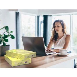 Papel Color Q-Connect Din A4 80 gr Amarillo Neon Paquete De 500 Hojas