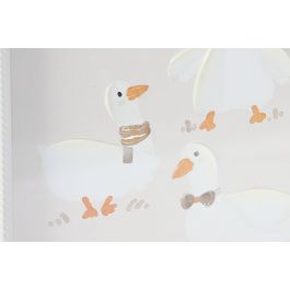 DKD Home Decor Cuadro Patitos Blanco Amarillo Cristal Ps 30 x 40 x 3 cm (4 Unidades)