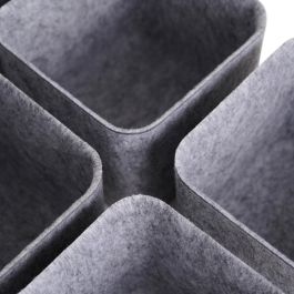 Day Juego de 5 Cestos Gris de Fieltro, 1 Cesto Grande 25x25cm y 4 Pequeños 12x12cm