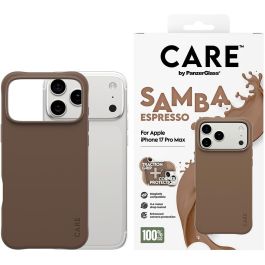 PanzerGlass CARE Funda Fashionable MagSafe para iPhone 17 Pro Max Espresso - Resistente a golpes, 100% material reciclado