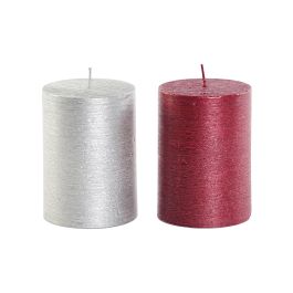 DKD Home Decor Vela de Navidad Tradicional Roja y Plateada, de Cera, 50h de Duración, 7x7x9.5 cm, Pack de 12 Unidades Precio: 39.69000013. SKU: B1GS99NKSD