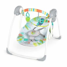 Bright Starts Columpio Portátil Compacto Rainforest Vibes TrueSpeed para Bebés 0-9 Meses