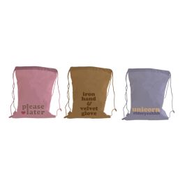DKD Home Decor Mochila Shabby Colección Pastel Claim Rosa Azul Marrón Lona Poliéster 36x28x1 cm (Pack 12 Unidades)