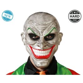 Máscara Payaso Gris Sonrisa Exagerada Cejas Verdes - Diseño Grotesco para Personaje Psicópata de PVC Rígido Precio: 1.49999949. SKU: B1CPRKE4QD