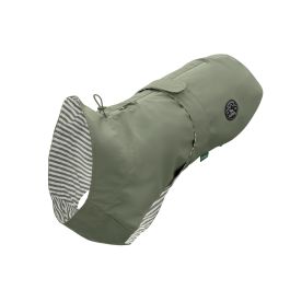 Hunter Abrigo para Perro Milford 30 cm Verde - Impermeable y Cortavientos, con Apertura para Arnés y Collar, Cuello 20-44 cm, Vientre 38-46 cm