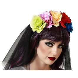 Diadema Halloween Velo Corto Flores Multicolores Precio: 6.6550006655. SKU: B15E5ZQGTN