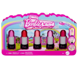 Barbie JBD26 Mini set de pintalabios BarbieLand con 6 mini muñecas