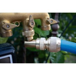 Aqua Control Conector Manguera Latón Codo 3/4 Pulg Hembra Adaptador Grifo para Manguera