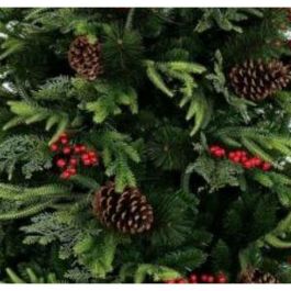 DKD Home Decor Árbol de Navidad Tradicional Grande 240 cm con 1563 Ramas, Luz Cálida LED, Fabricado en PVC, Colores Verde y Rojo
