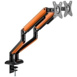 AISENS - SOPORTE DE MESA RGB GAMING CONTRAPESO GIRATORIO E INCLINABLE PARA MONITOR/TV 9KG (3 PIVOTES, 2 BRAZOS) DE 17-32, NEGRO-NARANJA
