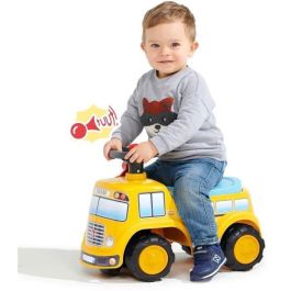 Falk Autobús Escolar Correpasillos Infantil con Asiento Abatible, Volante Direccional con Bocina y Matrícula Personalizable para 12 Meses+