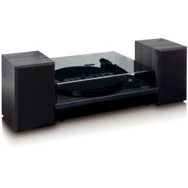 Lenco LS-300 Tocadiscos Automático con Bluetooth Negro de Madera, Tracción por Correa Plug & Play 33/45 RPM