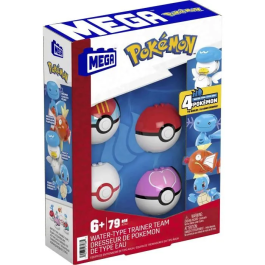 Mega Bloks Equipo De Entrenador De Agua Pokemon JCT42 Mega con Squirtle, Magikarp, Shellder y Quaxly +6 años
