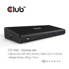 Club3D CSV-1562 Docking Station USB-C 4K 6xUSB 3.0, 2xDisplayPort, HDMI, LAN, Audio. Compatible con Windows y Mac.