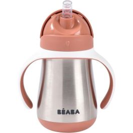 Beaba BEA1728519002592 Taza con Pajita de Acero Inoxidable de 250 ml Terracota
