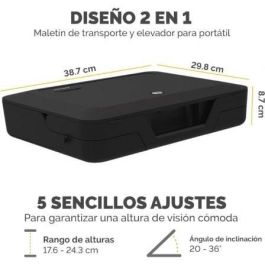 Fellowes 100016564 Maletín con Elevador Breyta para Portátiles hasta 14" Negro – Ergonómico, 5 Ajustes de Altura, Reciclable