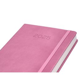 Agenda Encuadernada Liderpapel Mykonos A5 2025 Dia Pagina Color Rosa Papel 70 gr