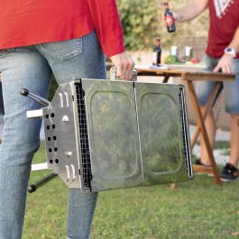 Barbacoa Plegable de Acero Inoxidable para Carbón ExelQ InnovaGoods Barbacoa Plegable de Acero Inoxidable para Carbón ExelQ InnovaGoods