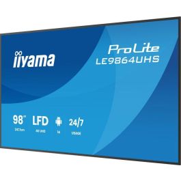 iiyama 98" 4K UHD VA DLED 500 cd/m² Android 14 OS Profesional 24/7 Haze 25% HDMI USB-C con Soporte Pared
