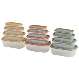 Day Juego Herméticos Rectangular 220ml, 400ml, 600ml y 1L Aptos Congelador Microondas Lavavajillas Libres BPA