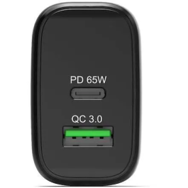 Port Designs Cargador GaN Pared 65W Negro 902104EU, USB-C y USB-A