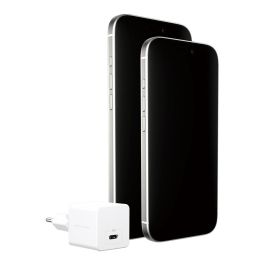 PanzerGlass Cargador Turbo 30W GaN, USB-C 1 Puerto, Carga Rápida, Color Blanco, Enchufe EU