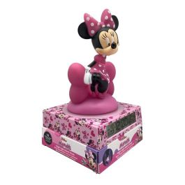 Disney Minnie Lámpara 3D con Despertador y Luz Nocturna, Licencia Oficial Kids Licensing, 27x13x13cm