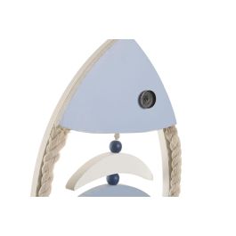 DKD Home Decor Decoracion Colgante Atlantico Pez Azul Blanco MDF Cuerda 2 x 64 x 18 cm (2 Unidades)