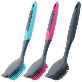 Je cherche une Idee Cepillo Lavar Platos Antirayaduras con Mini Rascador y Cerdas de Silicona Higiénico Ergonómico Duradero 24x5 cm