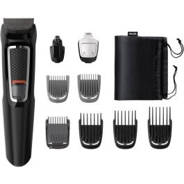 Philips MG3740/15 Multigroomer 9 en 1 para Cara, Cabello, Barba, Nariz y Orejas - Cuchillas Autoafilables, Lavable, 60 min Autonomía, Negro