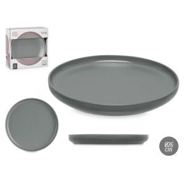 Plato Llano Grande Gres Gris Oscuro 26,5Cm Vessia (24 Unidades)