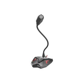GENESIS Radium 100 Micrófono gaming para PC y Streamers con conexión USB Plug&Play Omnidireccional Botón de Silencio LED Negro Rojo