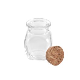 La Mediterranea Tarrito Vidrio Tapon Corcho 60 ml - 4.4 x 4.3 x 6.5 cm (36 Unidades)