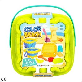 Color Baby Cubo castillo de playa plegable con juguetes de playa Color Beach, portátil y fácil de guardar, para niños +18 meses Color Baby Cubo castillo de playa plegable con juguetes de playa Color Beach, portátil y fácil de guardar, para niños +18 meses
