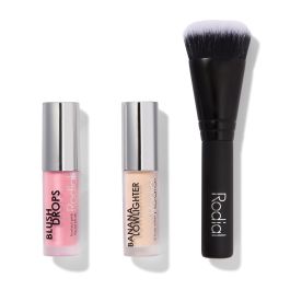 Xmas 2024 Set Rodial: Blush Drops, Radiant Finish, Liquid Blush, Frosted Pink, 15 ml + Banana Lowlighter, Illuminating, Liquid Highlighter, For Face, 1.6 ml + The Buffing, Mini, Foundation Brush, No. 10 Precio: 55.50000049. SKU: B12P9W62CB