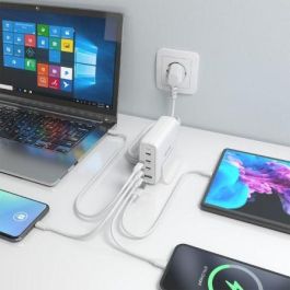 Aisens ASCH-140W4P055-W Cargador Sobremesa GaN 140W Carga Rápida con 3xUSB-C PD3.1 y 1xUSB-A QC3.0 Blanco Aisens ASCH-140W4P055-W Cargador Sobremesa GaN 140W Carga Rápida con 3xUSB-C PD3.1 y 1xUSB-A QC3.0 Blanco