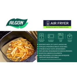 Algon Set de 40 Papeles Cuadrados para Airfryer de 23 cm (24 Unidades)