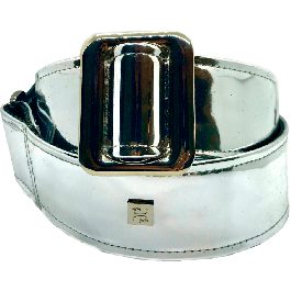 GETM Correa Guitarra Bajo Mirror Reflective Silver Ajustable Nylon Piel Vinilo Plateado