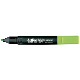 Artline Rotulador Fluorescente EK-660 Verde Punta Biselada Tinta Resistente 1-5 mm
