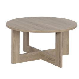 Mesa de centro redonda - TIKA - Roble - Con patas - 82 x 82 x 42 cm