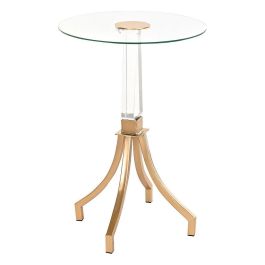 Mesita Auxiliar Glam DKD Home Decor Dorado Transparente 42 x 62 x 42 cm